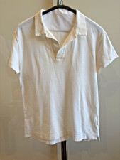 ORLEBAR BROWN Men's White Collared 100 Cotton Short Sleeve Textured Shirt SZ M