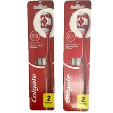 2x Colgate Optic White Soft Toothbrush for Adults, 2 In A Pack New Free Shipping