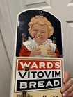 Vintage 1915 Porcelain Wards Vitovim Bread Thermometer Advertising Sign