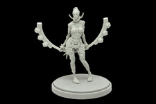 40mm Fantasy Female Warrior Dual Blade Resin Miniature Unpainted Figure
