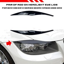 Für BMW E90 E91 | 2005-2012 Schwarz Glanz Scheinwerferblenden Böser Blick Blende