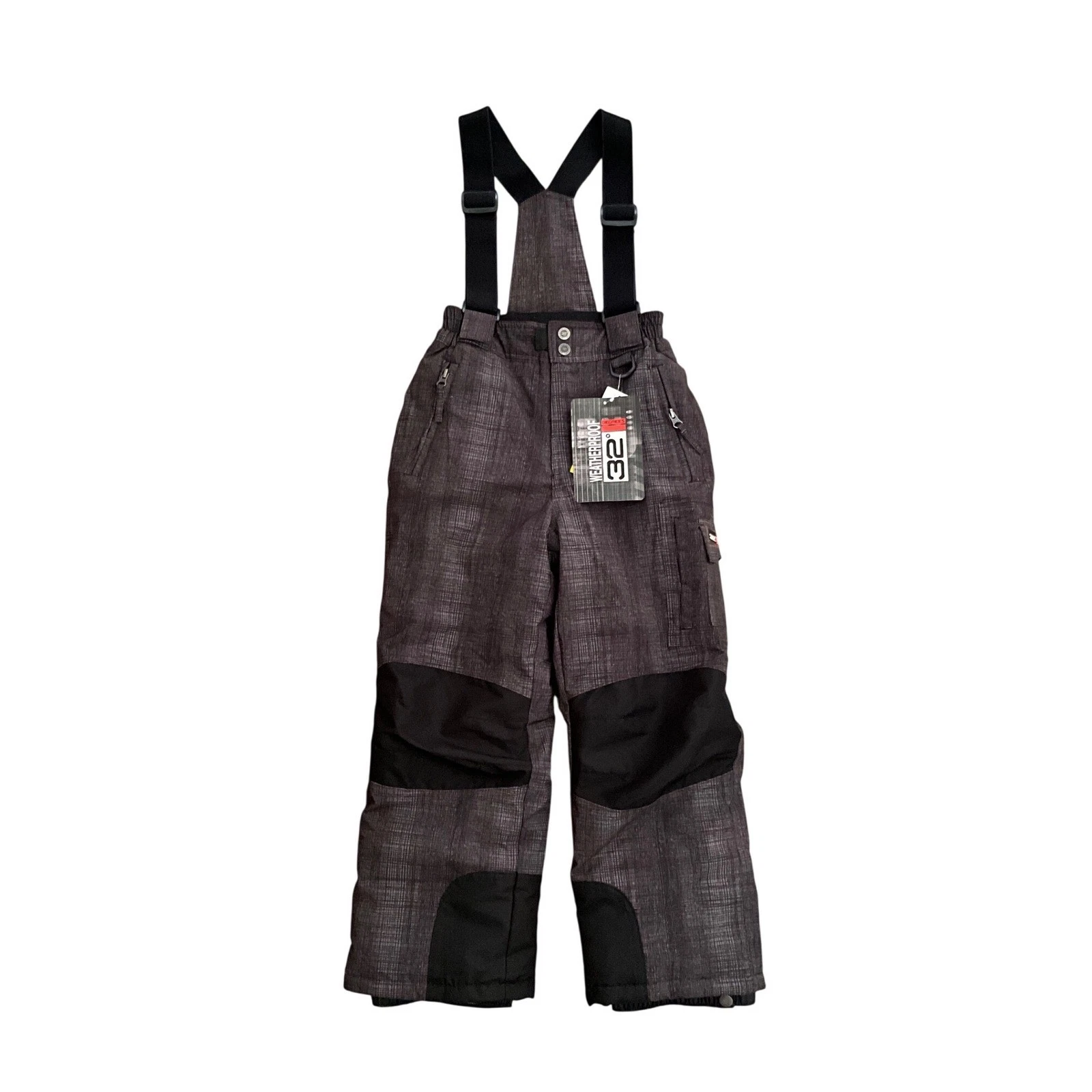 32 Degrees Boys Snow Bib Pants Waterproof Insulated Removable Suspenders S NWT