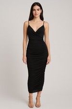 Fashion Nova Black Bodycon Midi Dress Size Large NWOT