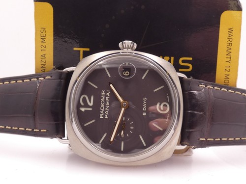 PANERAI RADIOMIR 8 DAYS TITANIUM PAM00346 TOBACCO SANDWICH DIAL BOX&PAPERS 2020