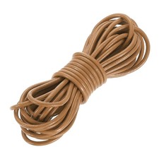 5.5 Yard 3mm Round Leather Cord Lacing String for DIY Crafts, Natural Color