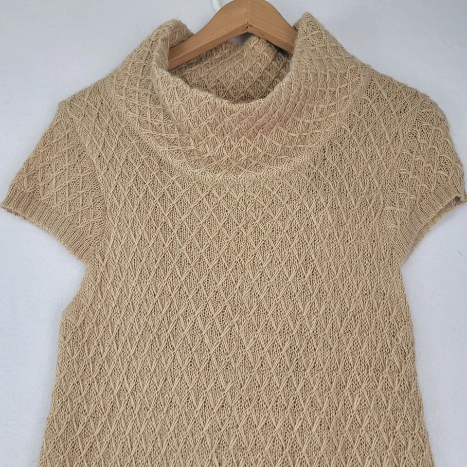 BCBG Girls Vintage Beige Alpaca Knit Cowl Neck Sweater Dress With Pockets Medium - Image 3 of 4