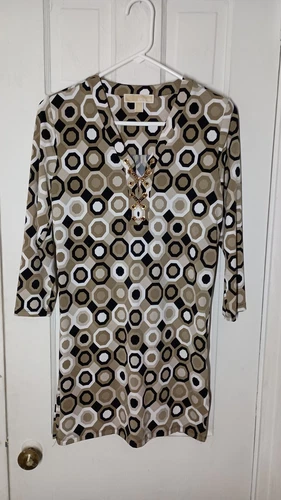 Camicetta tunica Michael Kors manica 3 4 catena stringata cambio S geometrica B6