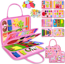 Busy Board Montessori Toys for Toddler Girl Birthday Gifts, Busy Book Sensory Le