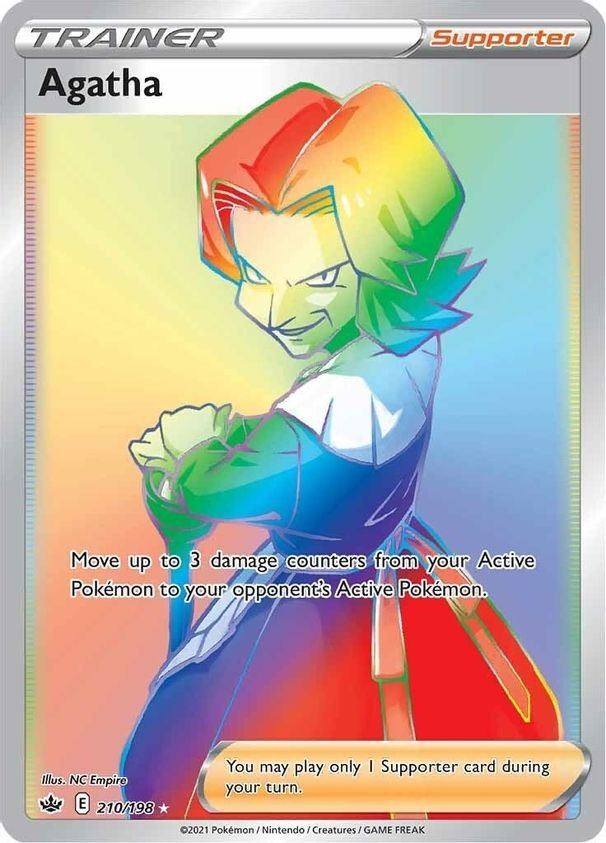 Agatha - 210/198 - Pokemon Chilling Reign Sword & Shield Secret Rare Card NM