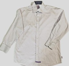 English Laundry Mens Long Sleeve Striped Pink Dress Shirt Size 16 32/33 Cotton