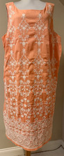 TALBOTS Womens Embroidered Cotton Dress  - Sz 18WP