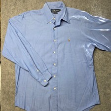 Vintage Ralph Lauren Yarmouth Shirt Mens 15.5 34 Blue Oxford Button Down