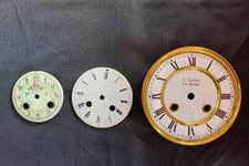 Lot de 3 Anciens Cadrans Peints Emaillés horloge Pendule Horlogerie Pour pièce