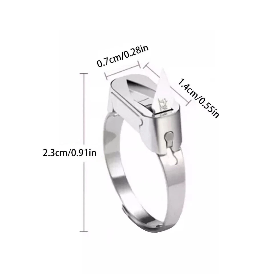 Anillo de Defensa Multifunción Oculto Ajustable Acero Inoxidable Emergencia Útil A+ Foto 3 de 4