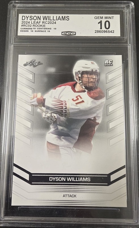 🔥 Dyson Williams Leaf ROOKIE #RC02 GEM-MT 10 💎 DUKE Archers LACROSSE