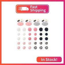 FASHEWELRY 100pcs Cow Silicone Beads - Animals Focal Beads 15mm  12mm Black Pin