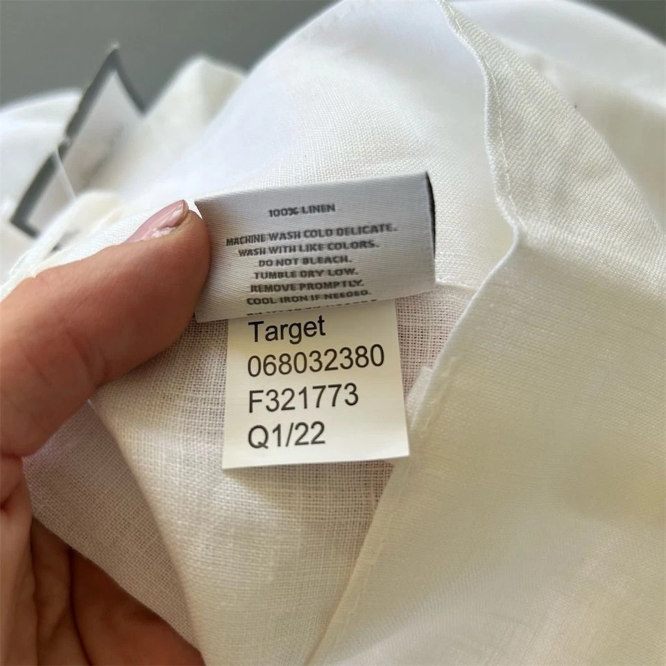 NWT Threshold White Linen Light Filtering Window Panel 54x108" Classic Style - Image 4 of 4