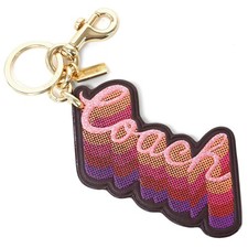 Coach Pink Leather Bag Charm Keyring F35546-GDOXB Women's Accessories