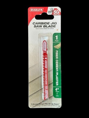 Diablo DJT141HM 4'' 6TPI Carbide Jig Saw Blade for Fiber Cement & Plaster