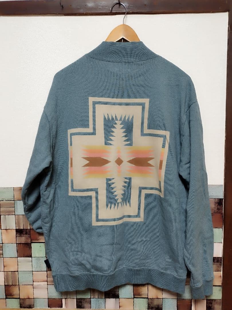PENDLETON Half Zip Sweatshirt Back Print Unisex M… - image 1