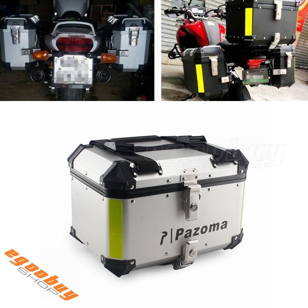 got.me シルバー ボックス Aluminum Motorcycle Top Case Box Rear Luggage Storage Box