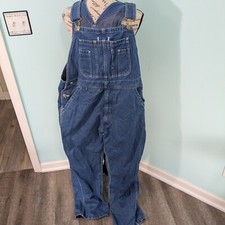 Big Smith Men s 36x32 Bib Overalls Denim Carpenter Farm Utility Zip Closure