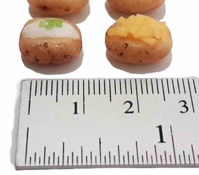 Barbi Dollhouse Miniature Food Mini Baked Potatoes Vegetables Mixed Lot    2pc