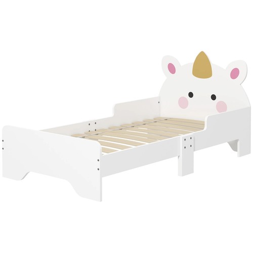 Toddler Unicorn Design Bed Frame 143x74cm Kids Furniture Guardrails 3-6 Years - Picture 12 of 12