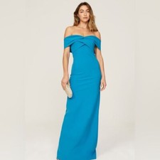 Sachin & Babin Bacall Strapless Evening Gown Blue Womens 12