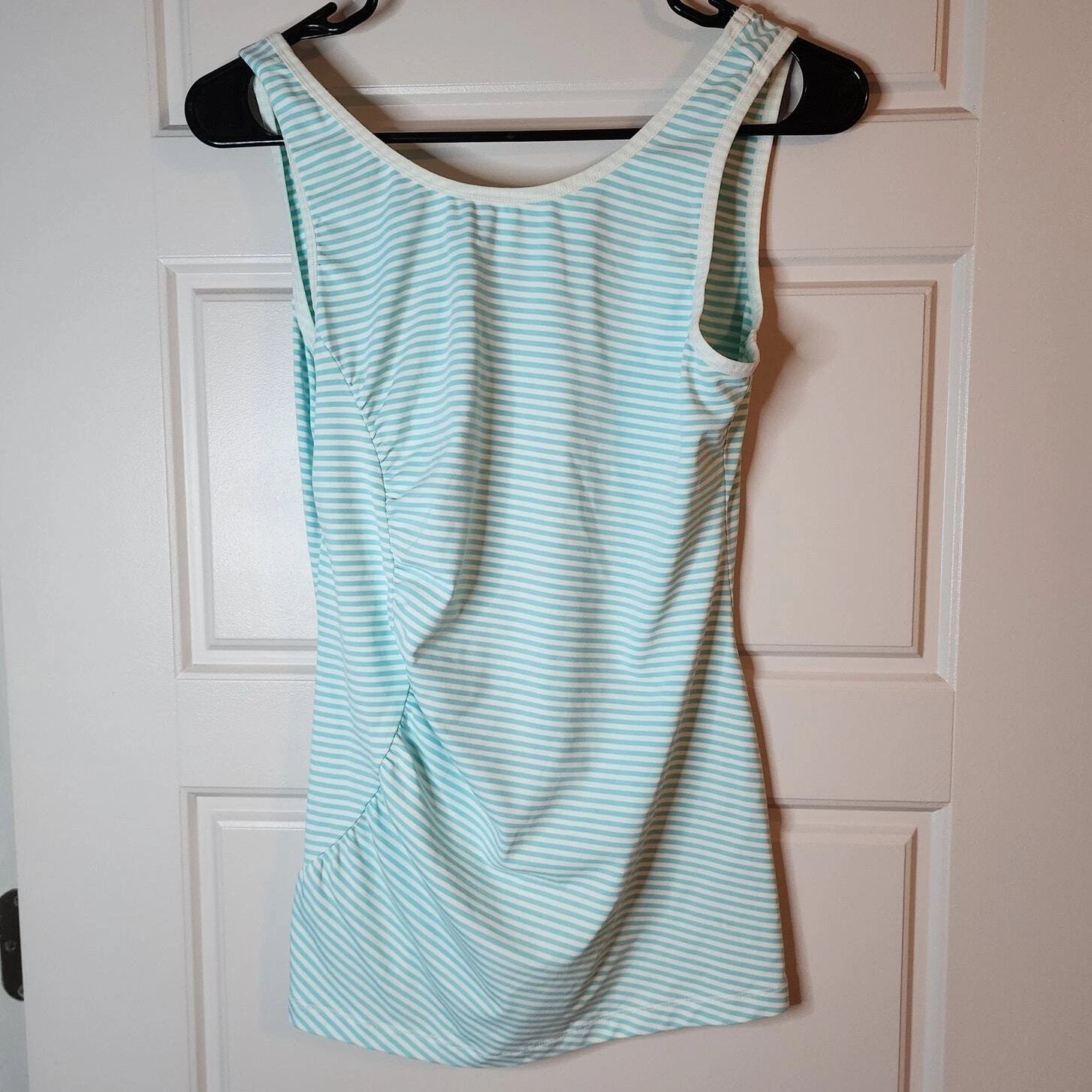 lole striped wicking 4-way stretch upf 50 gym yoga workout tank-top