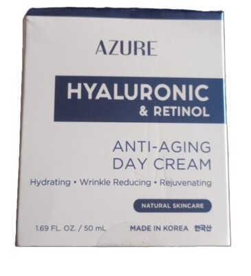 Azure Hyaluronic & Retinol Anti-Aging Day Cream Wrinkle Reducing 1.69 fl oz/50ml