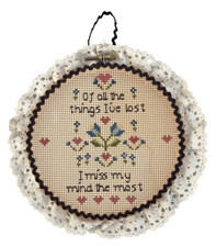 Framed Cross-stitch Handmade Of All The Things I?ve Lost, I Miss Mind Most