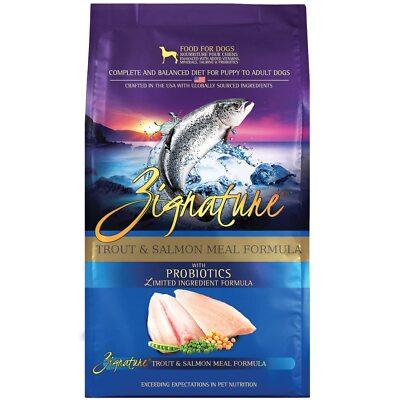 Zignature Trout Salmon Meal Dog Food 25 lb High Protein Omega 3 Formula