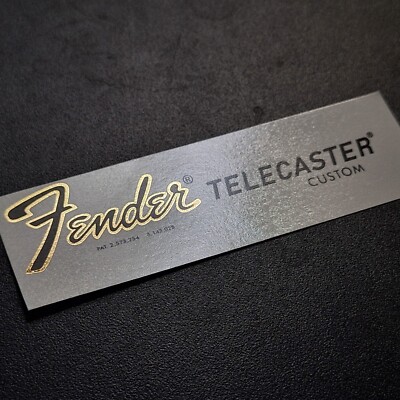 Telecaster Headstock Blem Decal 70s Fender Style Gold Outline Waterslide NEW