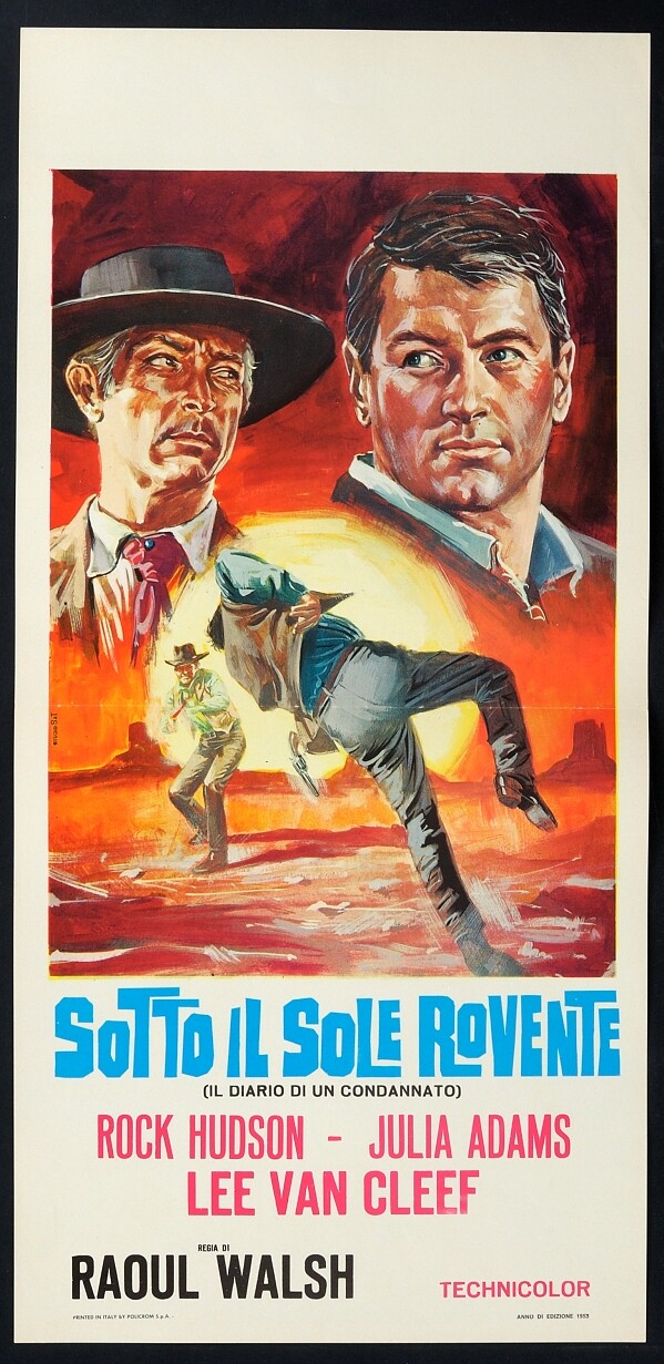 Locandina originale film Sotto il sole rovente (1953) - Regia di Raoul Walsh