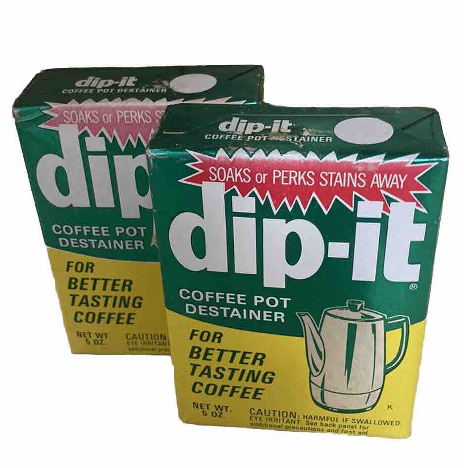 Dipit Coffee Pot Destainer 5 oz Powder NOS NEW Sealed 2 Boxes eBay