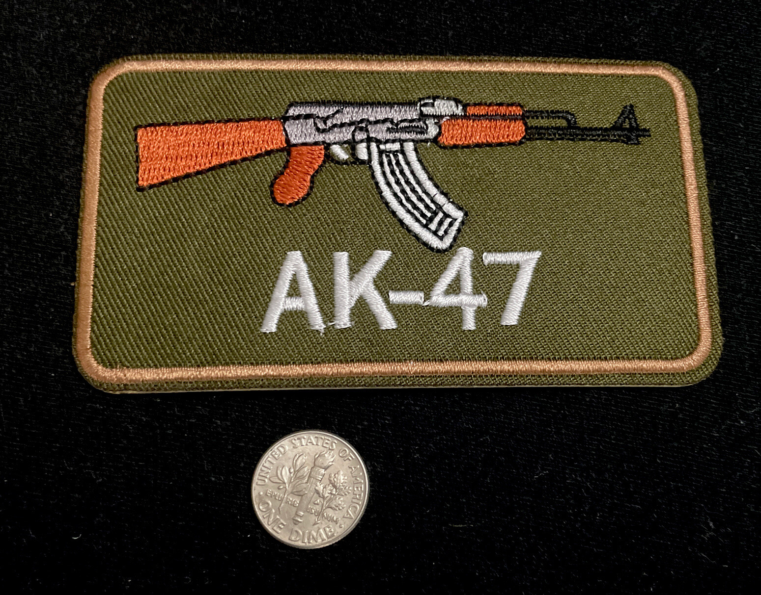 TWO NEW 4” AK-47 GUN PATCH iron-on embroidered Kalashnikov LOGO RIFLE ...