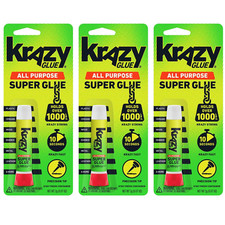 New Instant Krazy Glue All Purpose Tube Pack Of 3 - 0.07 oz Each