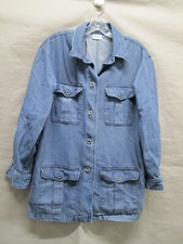 Elements Jacket Womens Medium Blue Denim Utility Jean Pockets Casual Ladies Vtg