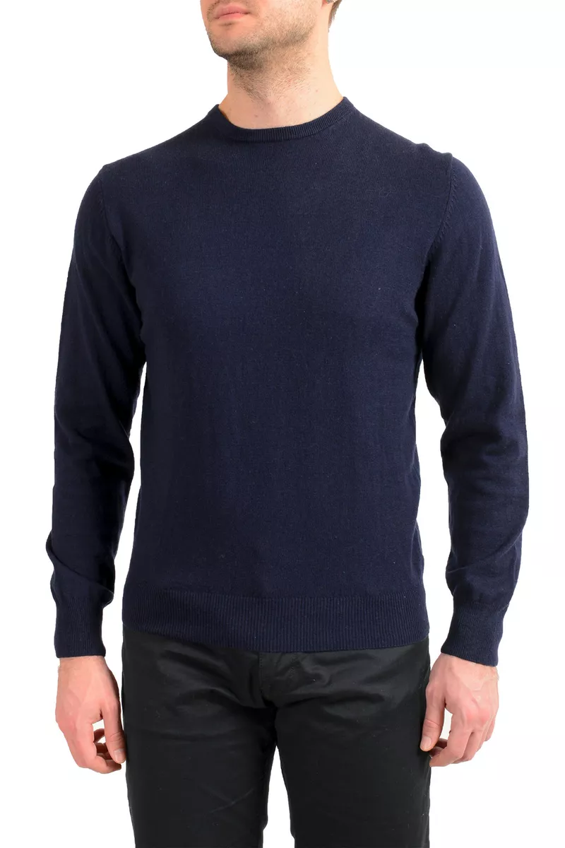 Pierre Balmain Homme Bleu Marine Laine Cachemire Ras Du Cou Pull eBay
