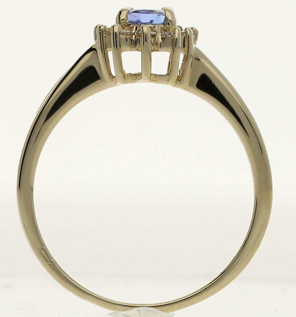 Diamond Tanzanite Halo Ring .70CT 14K Yellow Gold… - image 6