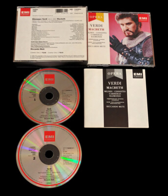OPERA VERDI MACBETH Doble Cd Milnes Cossotto Carreras Riccardo Muti EMI