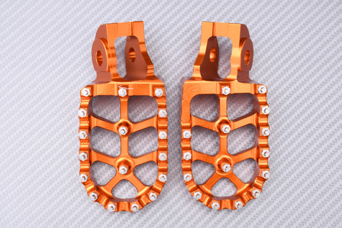 Repose-pieds orange alu CNC pour moto KTM SXF 450 - 2