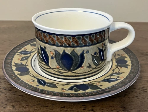 (4) Vintage Mikasa Intaglio Arabella CAC01 Flat Cup & Saucer Set GREAT CONDITION