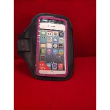Sports Armband- Cell Phone Holder -Running /Jogging/ Gym Black with Pink Trim
