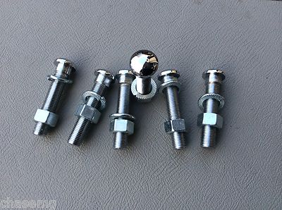 Stoßstangenschrauben, , MGA Morris Minor etc 3/8 UNF x2 Zoll CHR Köpfe Set 6 Reihe 3-C