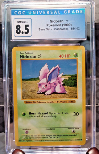 Nidoran ♂ (Shadowless) graded CGC 8.5 for sale on eBay