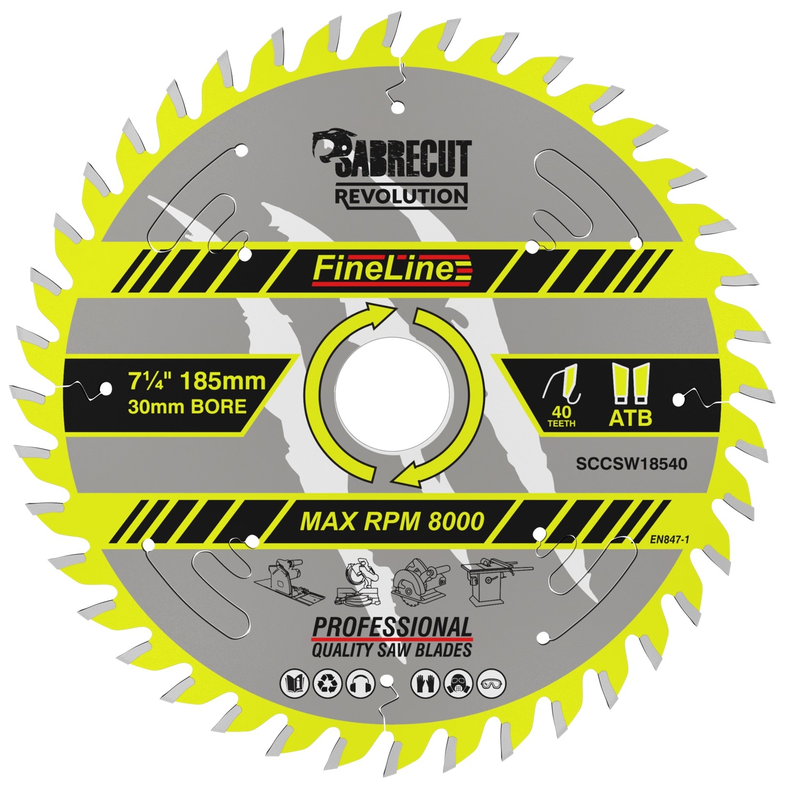 SabreCut FineLine 185mm 40T Professional Finish Circular Saw Blade for Wood