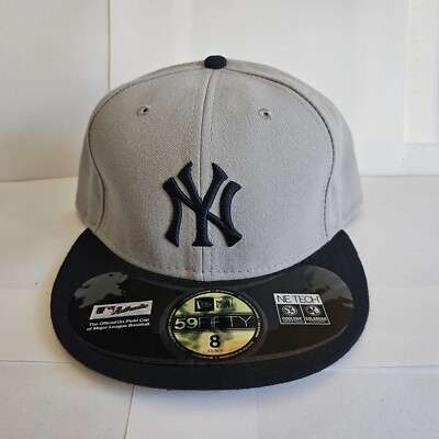 New Era 59FIFTY MLB New York Yankees On Field Grey Blue Fitted Hat - Size 8