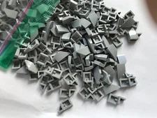 LEGO-NEW-#29120-LIGHT BLUISH GREY-WEDGE 2 X 1 X 2/3 W/STUD NOTCH LEFT-25 PIECES